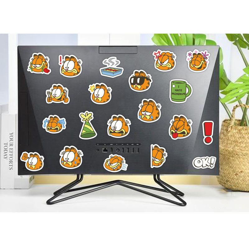 40pcs Garfield Cute Cartoon Stationery Mobile Phone Case Water Cup Waterproof Decorative Stickers Hand Account Mobile Phone Case Stickers