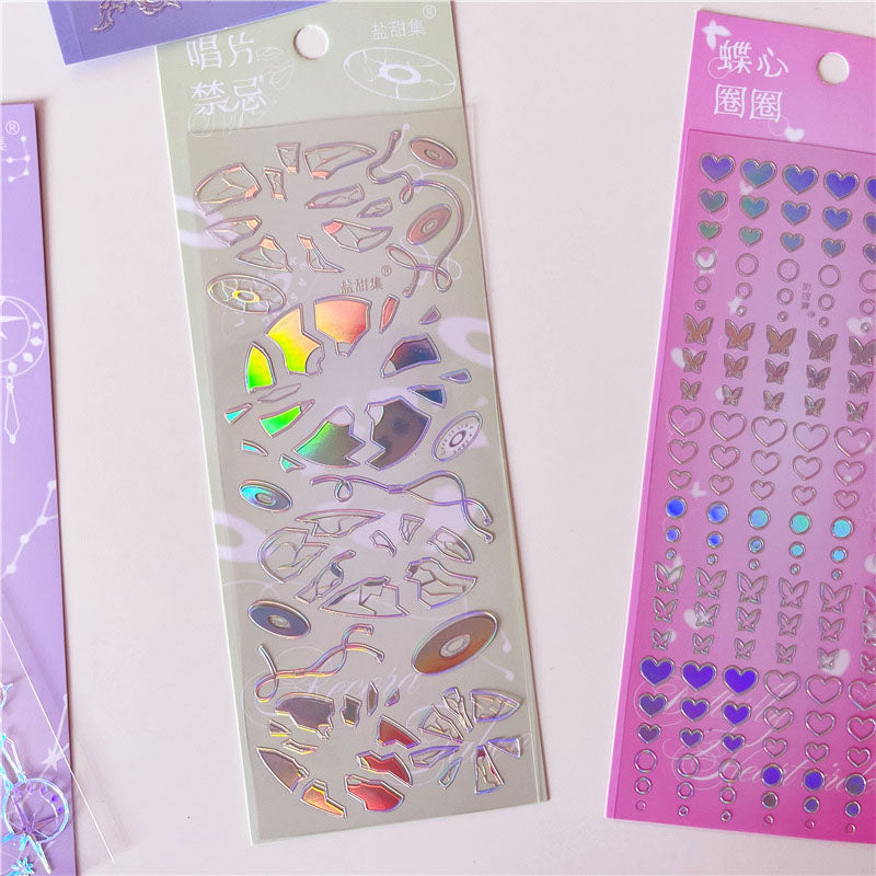 Galaxy Taboo Series Silver Pressed Stickers 3D Hand Account Phone Case Collage Decoration Material Stickers