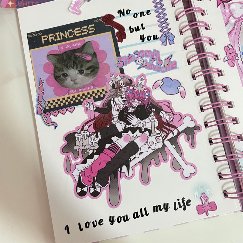 Killer Girl Barbie Girl Love Membrane Sweet Asian Style Decorative Stickers DIY Hand Account Phone Case Small Card Stickers