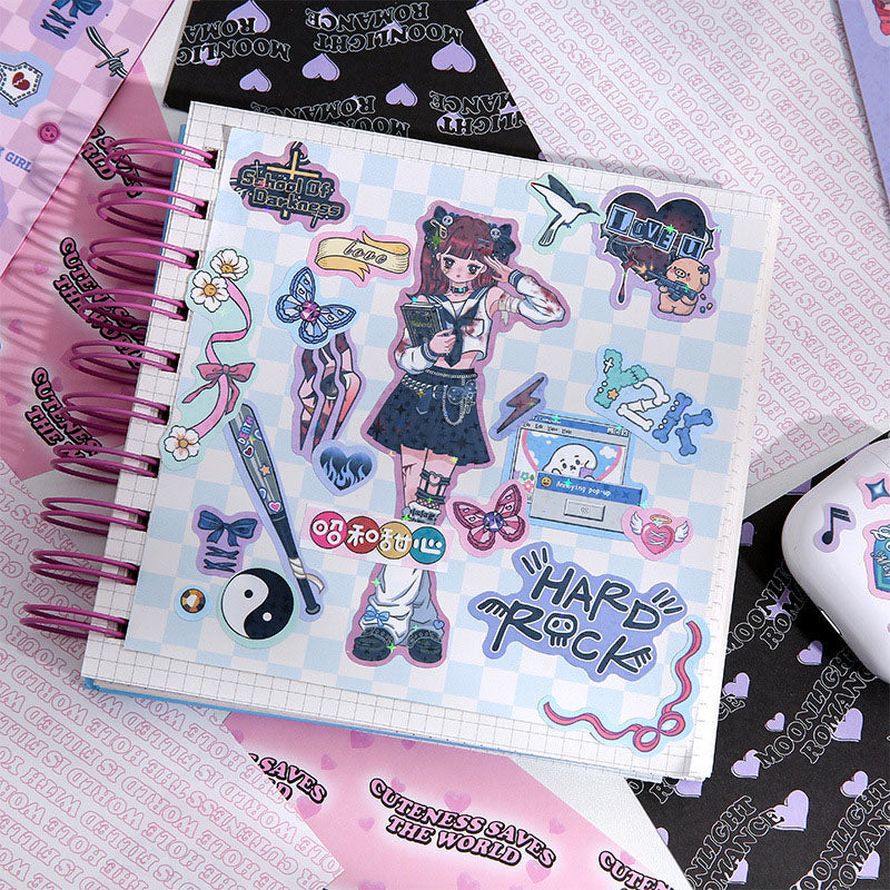 Variety Girl Series Stickers Cute Cold Girl Stickers Diy Hand Account Decoration Material Collage Stickers