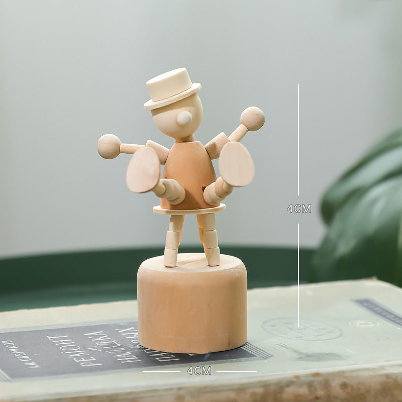 Christmas wooden man Cartoon creative animals Home decoration Handmade