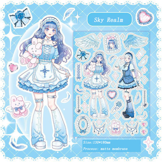 Barbie Angel Series Sweet Cool Babe Hand Account Diy Decorative Phone Case Hand Account Material Stickers Matte Membrane Stickers 4 Styles