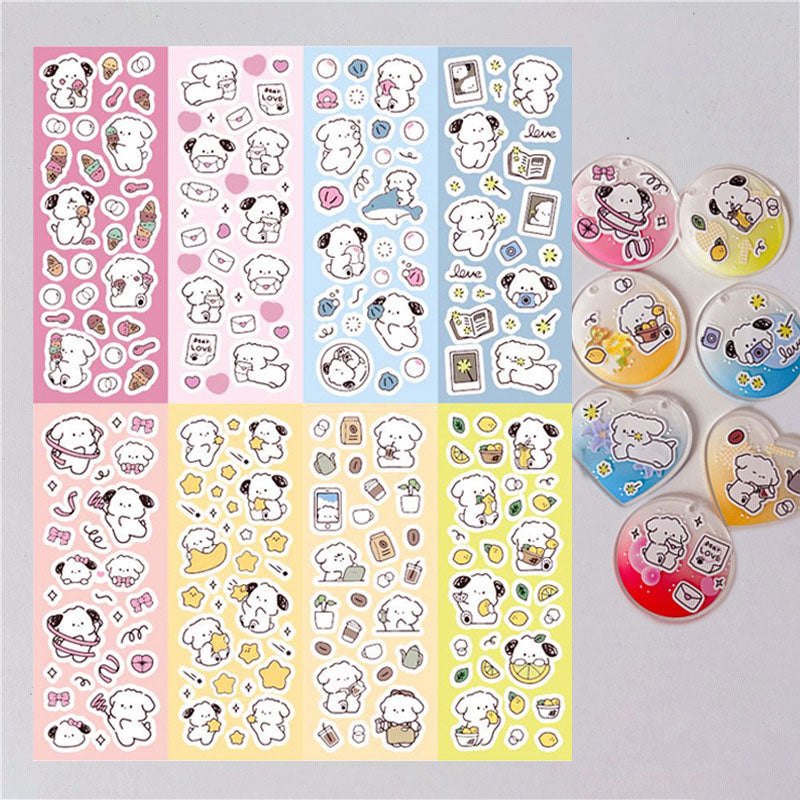 Cute Cartoon PomPom Purin Stickers Laser DIY Decorative Small Stickers Waterproof Goo Card Stickers