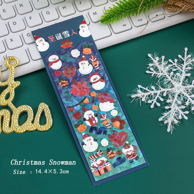 Christmas Sticker Set Christmas Themed Laser Decoration Stickers Hand Account Keychain DIY Stickers