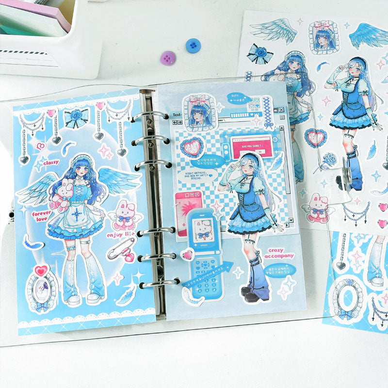 Barbie Angel Series Sweet Cool Babe Hand Account Diy Decorative Phone Case Hand Account Material Stickers Matte Membrane Stickers 4 Styles