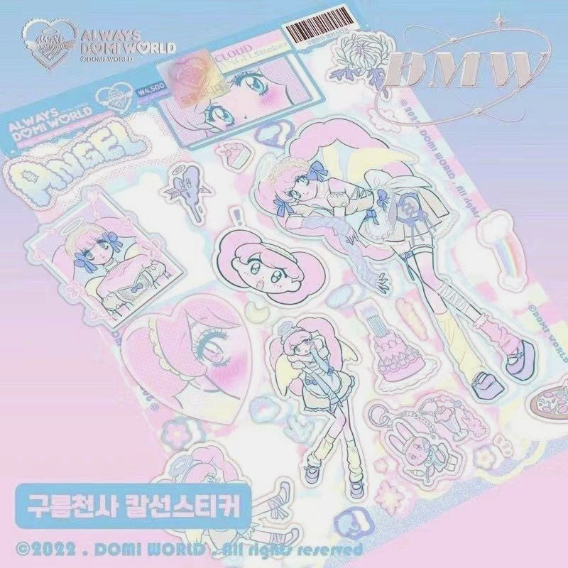 Domi Girl Sticker Dessert Devil Angel Decoration Sticker Phone Case Back Card Sticker Diy Sweet Asia