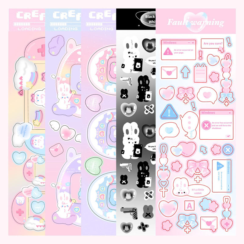 Little Bunny 's Story Little Bear Game Console Decorative Sticker Small Cartoon Handbook Sticker