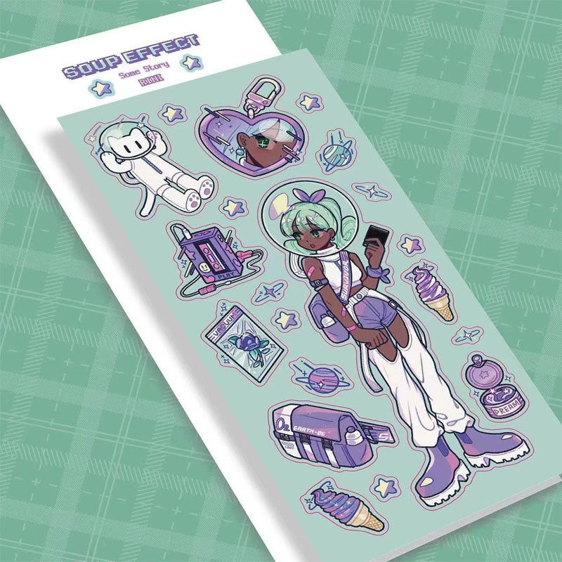 Character Goo Card Sticker Hand Account Sticker phone Case Black Hot Girl Leather Skateboard Trainee Magic Witch Girl SweetCool Retro DIY Sticker
