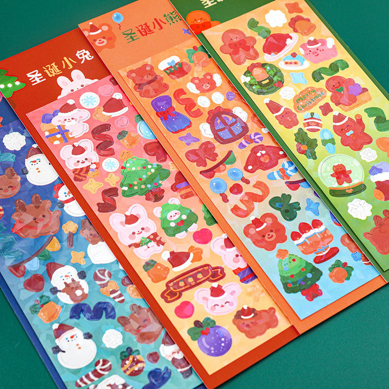 Christmas Sticker Set Christmas Themed Laser Decoration Stickers Hand Account Keychain DIY Stickers