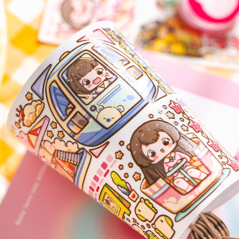Cute Cartoon Character Stickers DIY Hand Account Landscaping Collage Tape