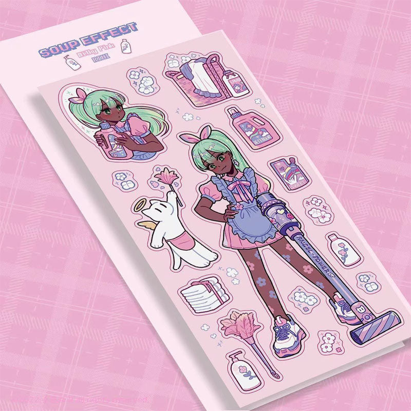 Character Goo Card Sticker Hand Account Sticker phone Case Black Hot Girl Leather Skateboard Trainee Magic Witch Girl SweetCool Retro DIY Sticker