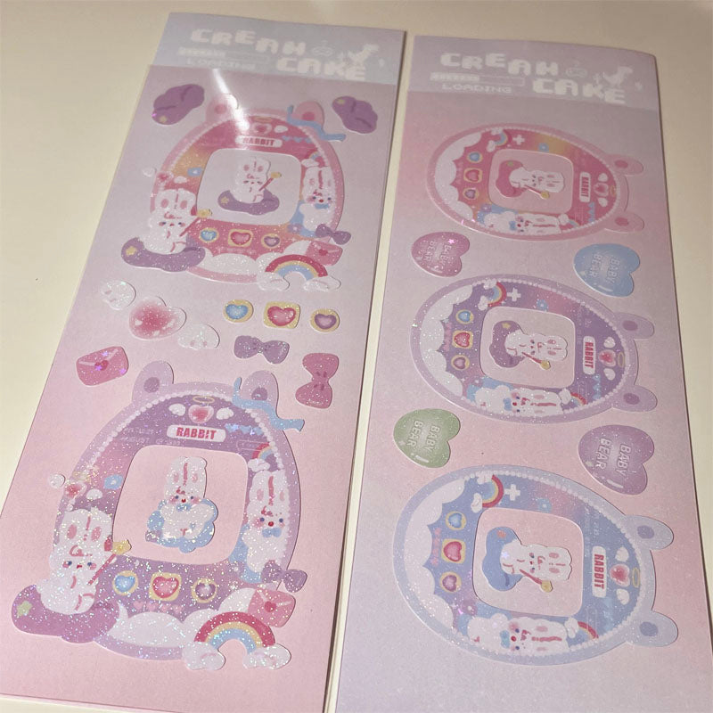 Little Bunny 's Story Little Bear Game Console Decorative Sticker Small Cartoon Handbook Sticker