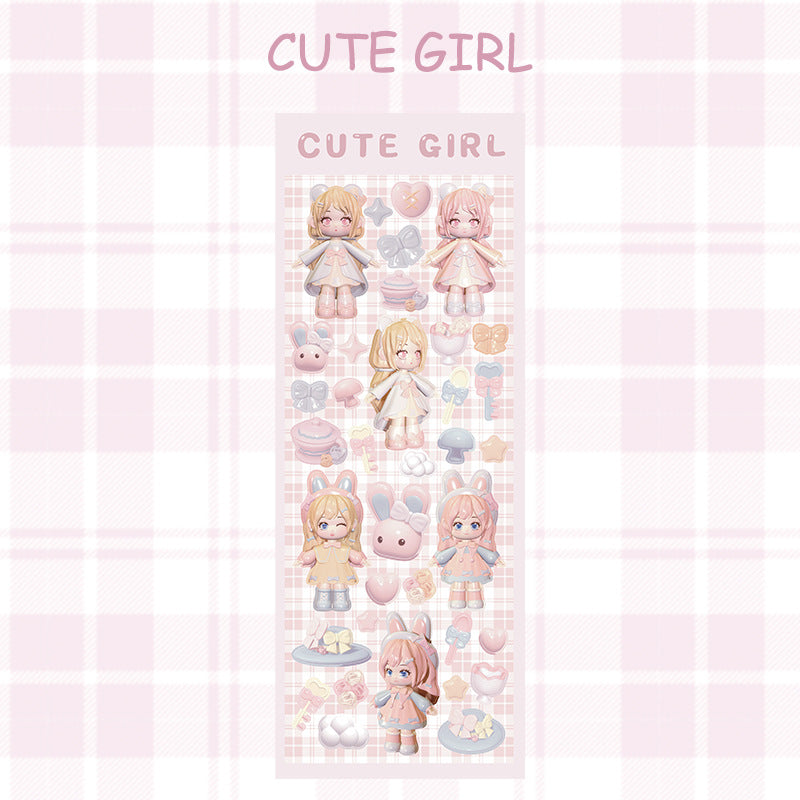 DIY Hand Account Stickers Little Witch Kaka Modeling Bunny Girl Decorative Sticker