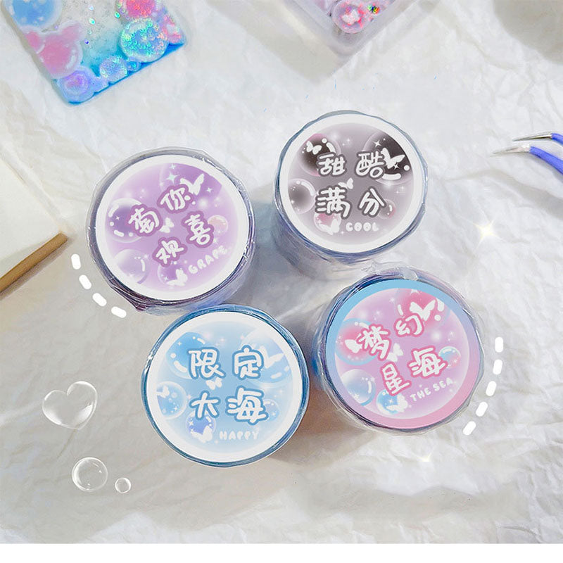 Laser Dream Bubble Sticker Glue Dot hand Account DIY Decoration Material Sticker Girl Heart Bubble Sticker