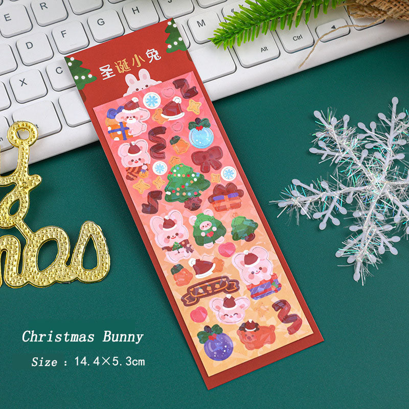 Christmas Sticker Set Christmas Themed Laser Decoration Stickers Hand Account Keychain DIY Stickers