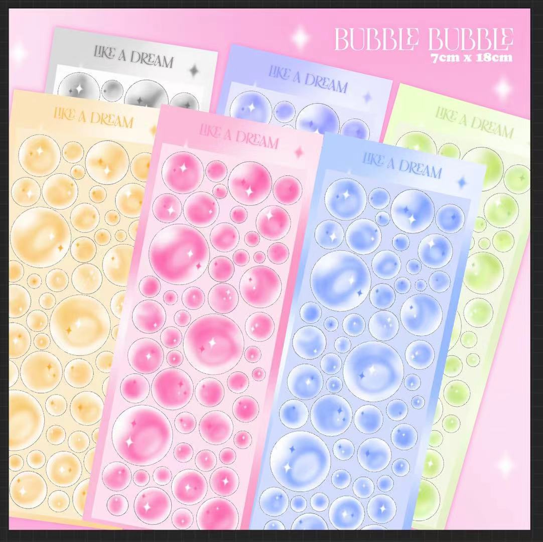 Bubble Stickers Flash Film Bubble Base All-match Phone Shell Photo Decoration Stickers