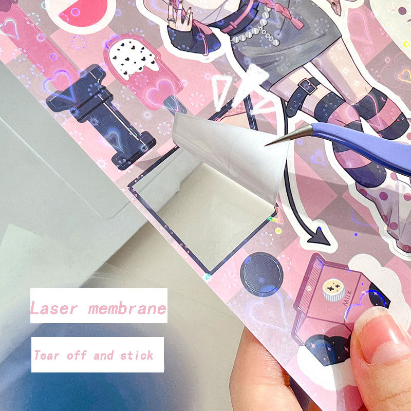 Dark Style Hand Account Stickers Cartoon Anime Hottie Stickers Decoration Material Character Hand Account DIY Stickers