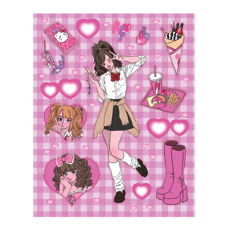 Retro Cute Character Series Stickers IPAD Phone Case Computer Decoration Stickers Waterproof