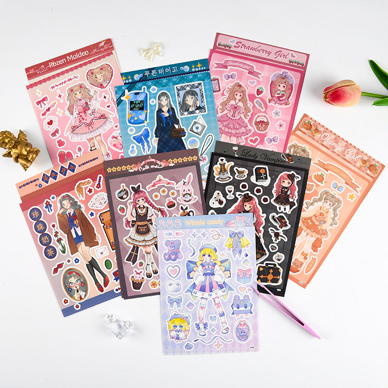 DIY Daily and Prom Character Laser Stickers Hand account Phone Case Stickers