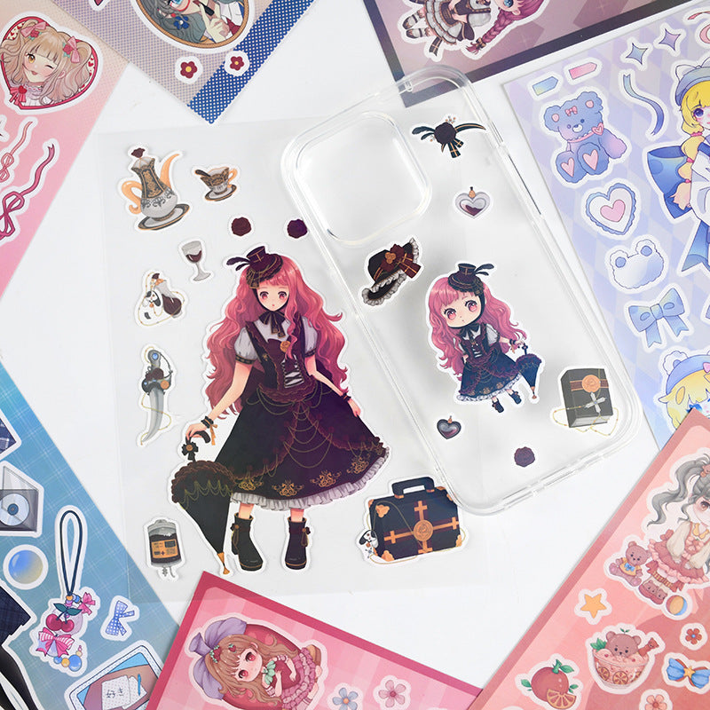 DIY Daily and Prom Character Laser Stickers Hand account Phone Case Stickers