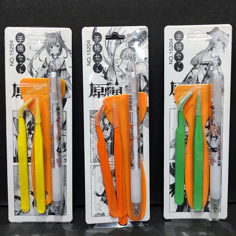 Carving Knife Pen Hand Account Tweezers Set Cute And Fresh Art Knife Girl Heart Press Hand Account Carving Knife