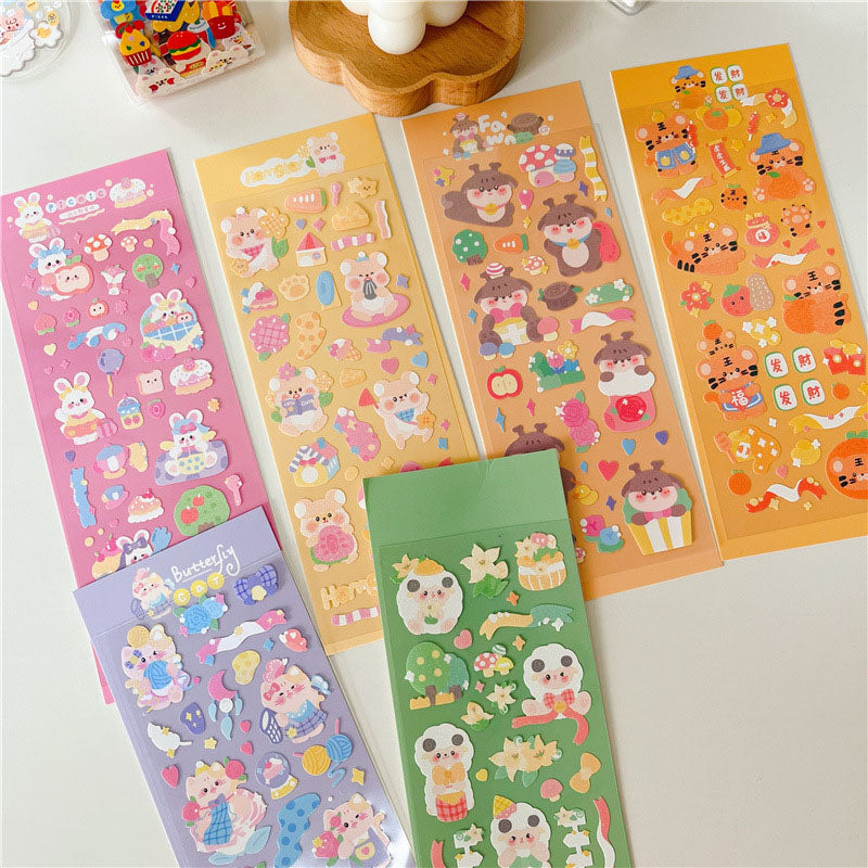 Let's Go For A Picnic Together~ Stickers DIY Hand Account Stickers Small Card Decoration Small Animal Material Stickers