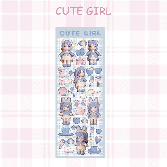 DIY Hand Account Stickers Little Witch Kaka Modeling Bunny Girl Decorative Sticker