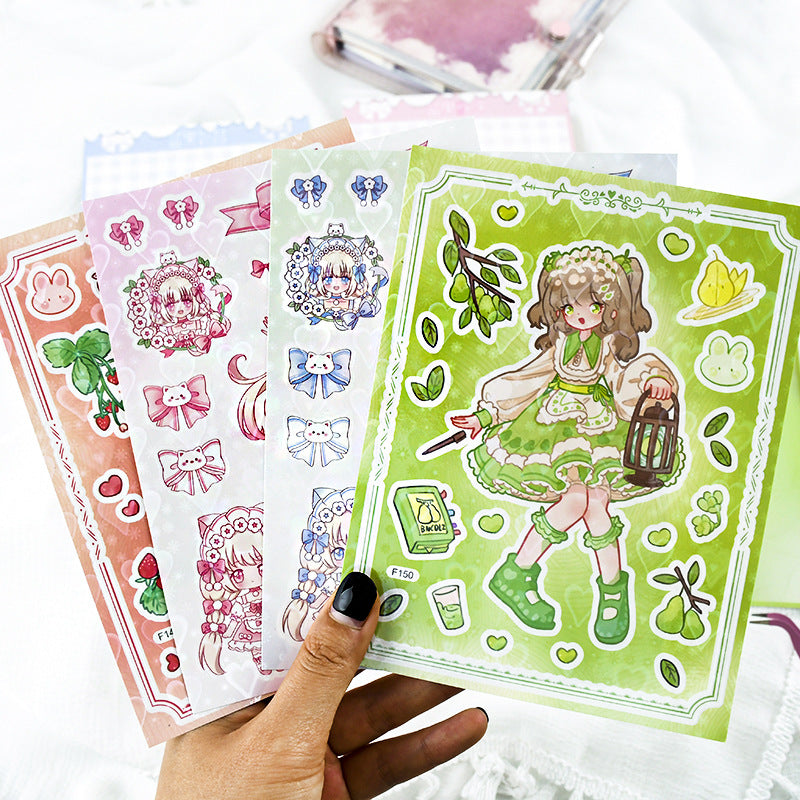 Spring Elf Series Stickers Creative Girl Cute Character Hand Account Stickers Diy Decorative Stickers