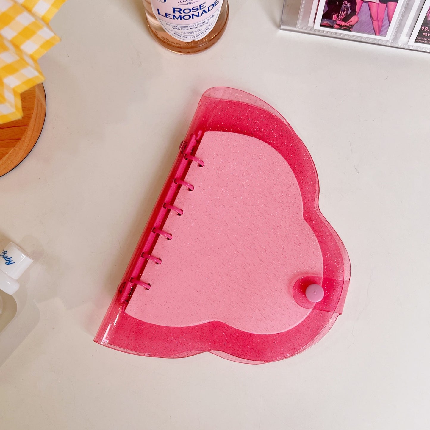 Cute Bow-knot Transparent 6-hole loose-leaf Hand Account Book Cloud Heart-shaped Student pvc Notebook Memo Binder
