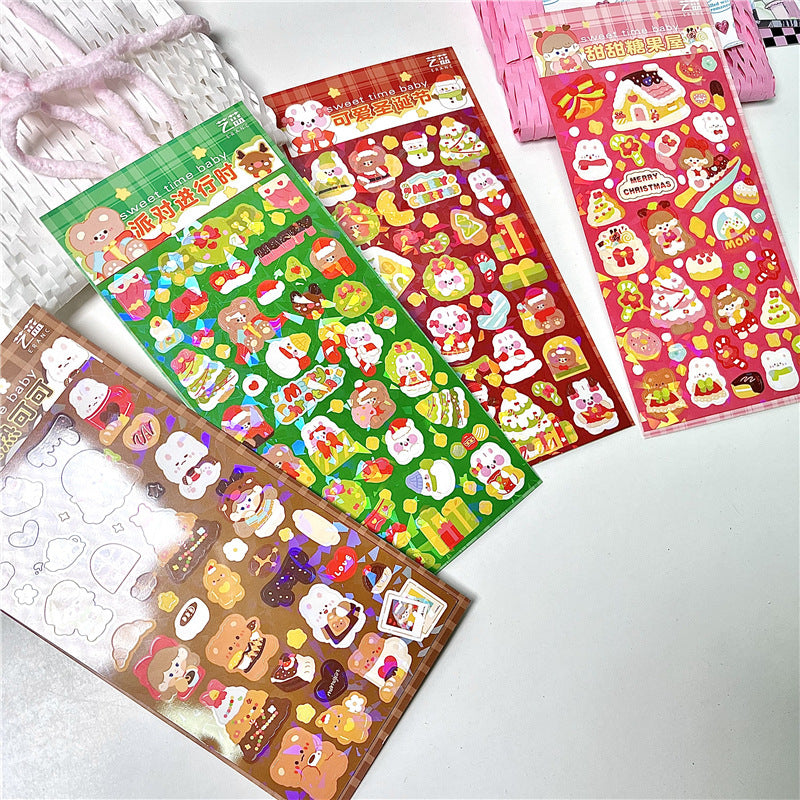 Cute Christmas Sticker Cute Photo Decoration Sticker Hand Account Key Chain Christmas DIY Material