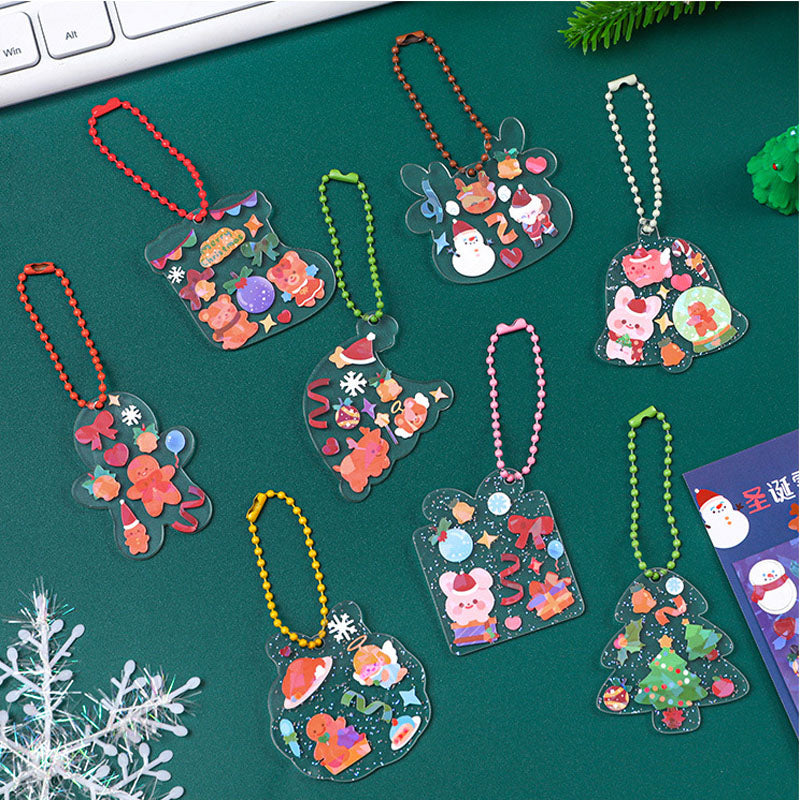 Christmas Sticker Set Christmas Themed Laser Decoration Stickers Hand Account Keychain DIY Stickers