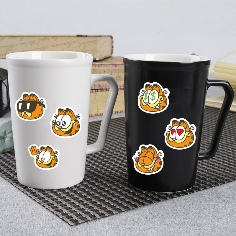 40pcs Garfield Cute Cartoon Stationery Mobile Phone Case Water Cup Waterproof Decorative Stickers Hand Account Mobile Phone Case Stickers