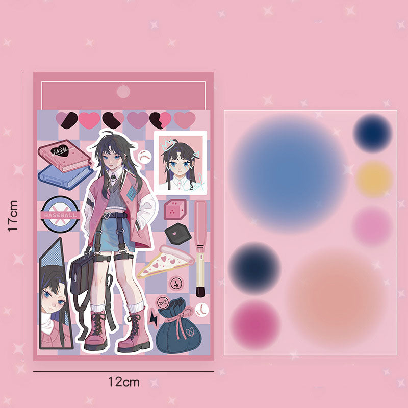 Dark Style Hand Account Stickers Cartoon Anime Hottie Stickers Decoration Material Character Hand Account DIY Stickers