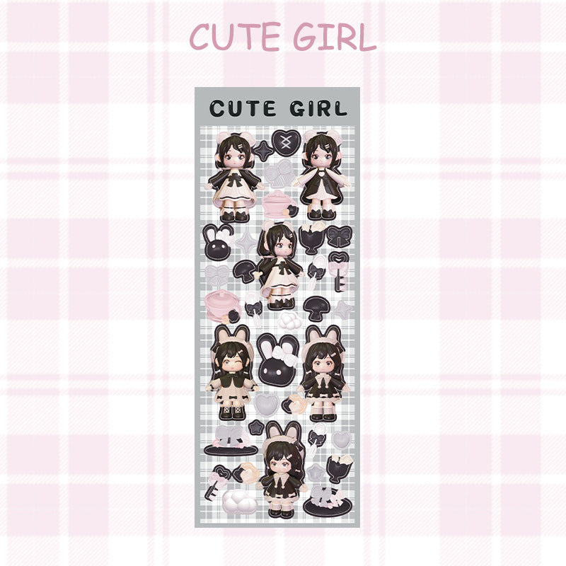 DIY Hand Account Stickers Little Witch Kaka Modeling Bunny Girl Decorative Sticker