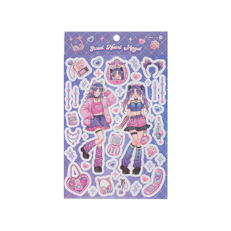 Barbie Angel Series Sweet Cool Babe Hand Account Diy Decorative Phone Case Hand Account Material Stickers Matte Membrane Stickers 4 Styles