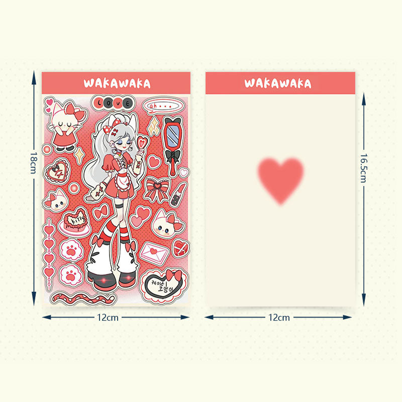 Happy Weekend Girl Pink Cake Decoration Sticker Cute Graffiti Hand Account Sticker Sticker Material Paper