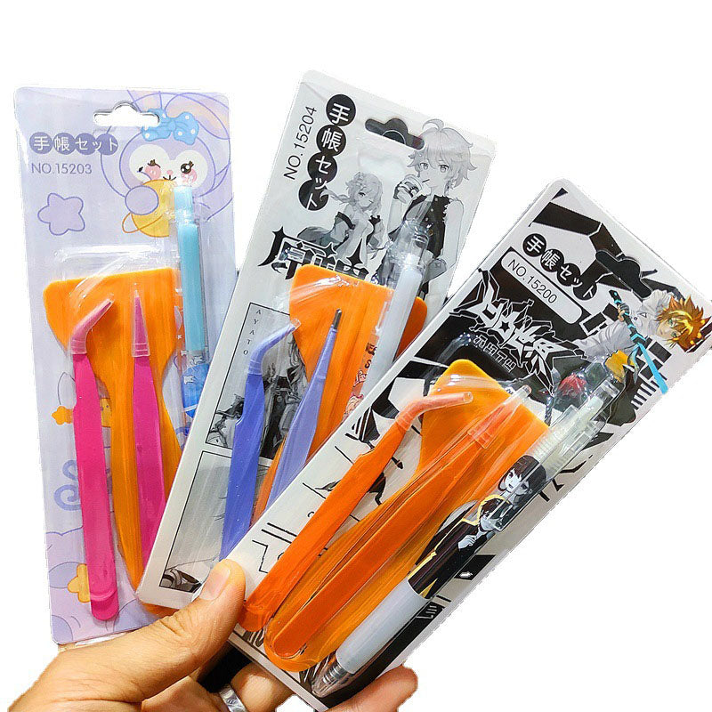 Carving Knife Pen Hand Account Tweezers Set Cute And Fresh Art Knife Girl Heart Press Hand Account Carving Knife