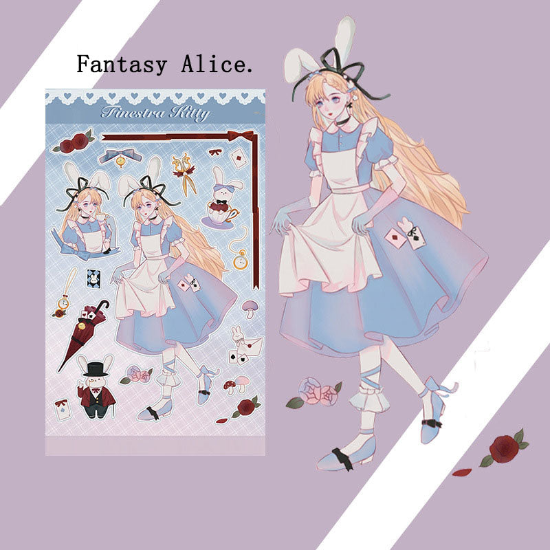 Fantasy Girl Niche Dark Cute Decorative Stickers DIY Keychain Plate Hand Account Phone Case Diary Small Card Stickers