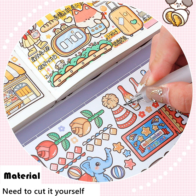 Cartoon Cute Girl Stickers Creative Multi-scene Journal Scrapbooking Decoration Sticker