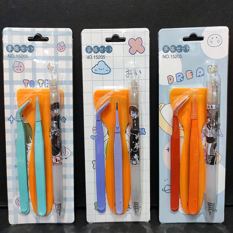 Carving Knife Pen Hand Account Tweezers Set Cute And Fresh Art Knife Girl Heart Press Hand Account Carving Knife