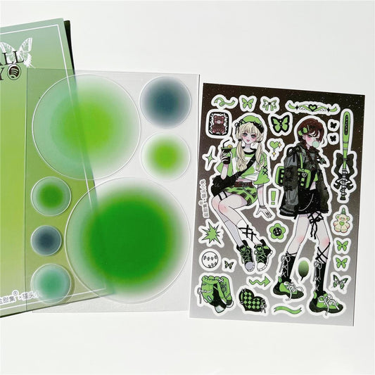 Happy Growth Series Sweet And Cool Comics Beautiful Girl Handbook DIY Material Stickers