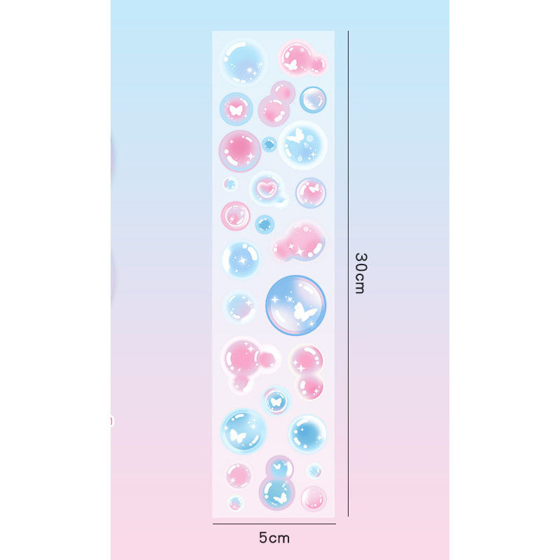 Laser Dream Bubble Sticker Glue Dot hand Account DIY Decoration Material Sticker Girl Heart Bubble Sticker