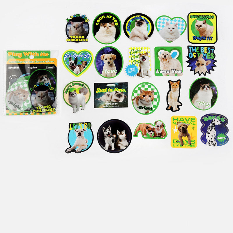 Letter Lovers PET Big Sticker Pack Let's Play with Me Series of Creative Hand Account Decorative Stickers 4 Styles