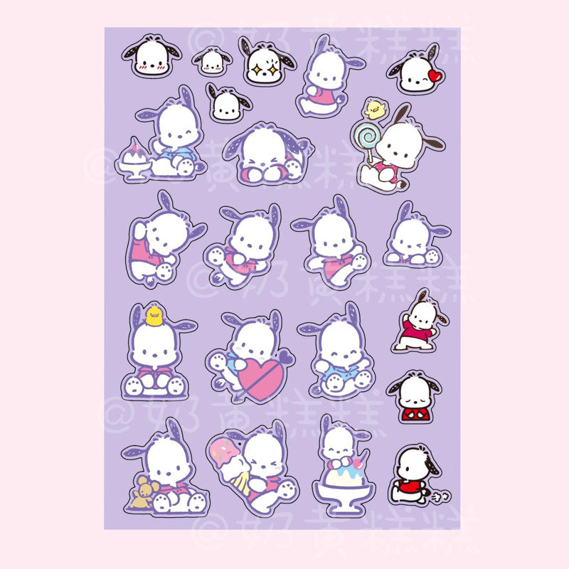 Sanrio Goo Card Sticker Kulomi Melody Decoration Phone Case Hand Account Material Sticker