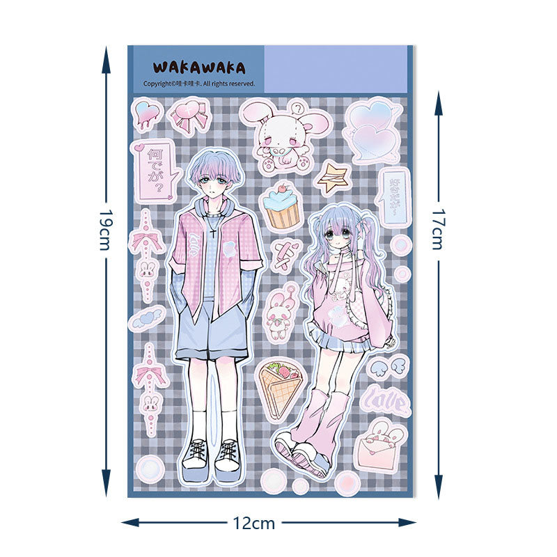 Cute Love Series Cartoon Cute Handbook Stickers Girly Pattern Handbook DIY Material Stickers