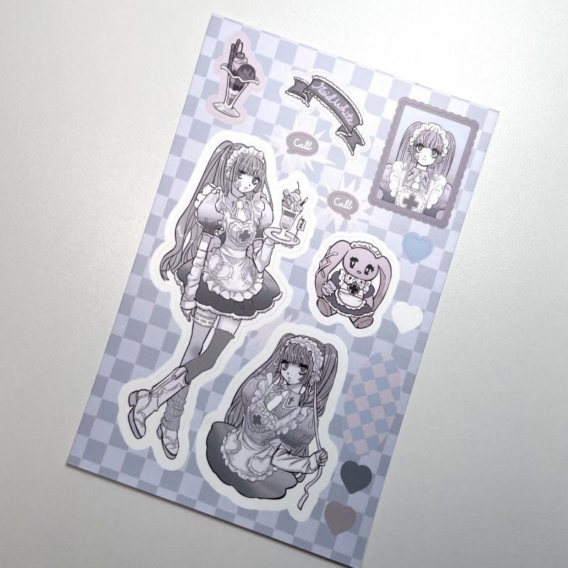 Creative Domi Stickers Girl Character Stickers Maid DIY Hand Account Phone Case Decorative Stickers