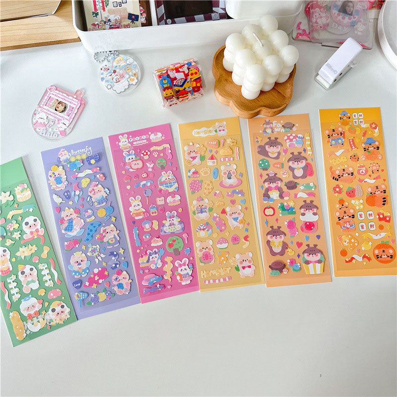 Let's Go For A Picnic Together~ Stickers DIY Hand Account Stickers Small Card Decoration Small Animal Material Stickers