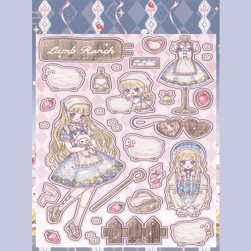 Lamb Ranch vitality Jks Jk Seifuku Series Cute Sweet Girl Character Goo Card DIY Phone Case Hand Account Sticker