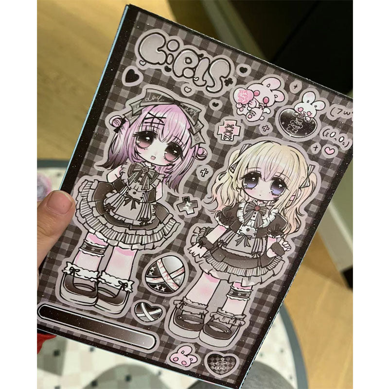 6pcs Cartoon Character Sticker Sweet Asia Hand Account Phone Case Storage Box Luggage Stickers