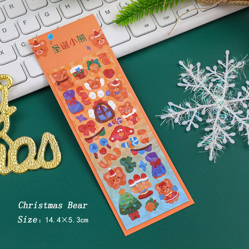 Christmas Sticker Set Christmas Themed Laser Decoration Stickers Hand Account Keychain DIY Stickers